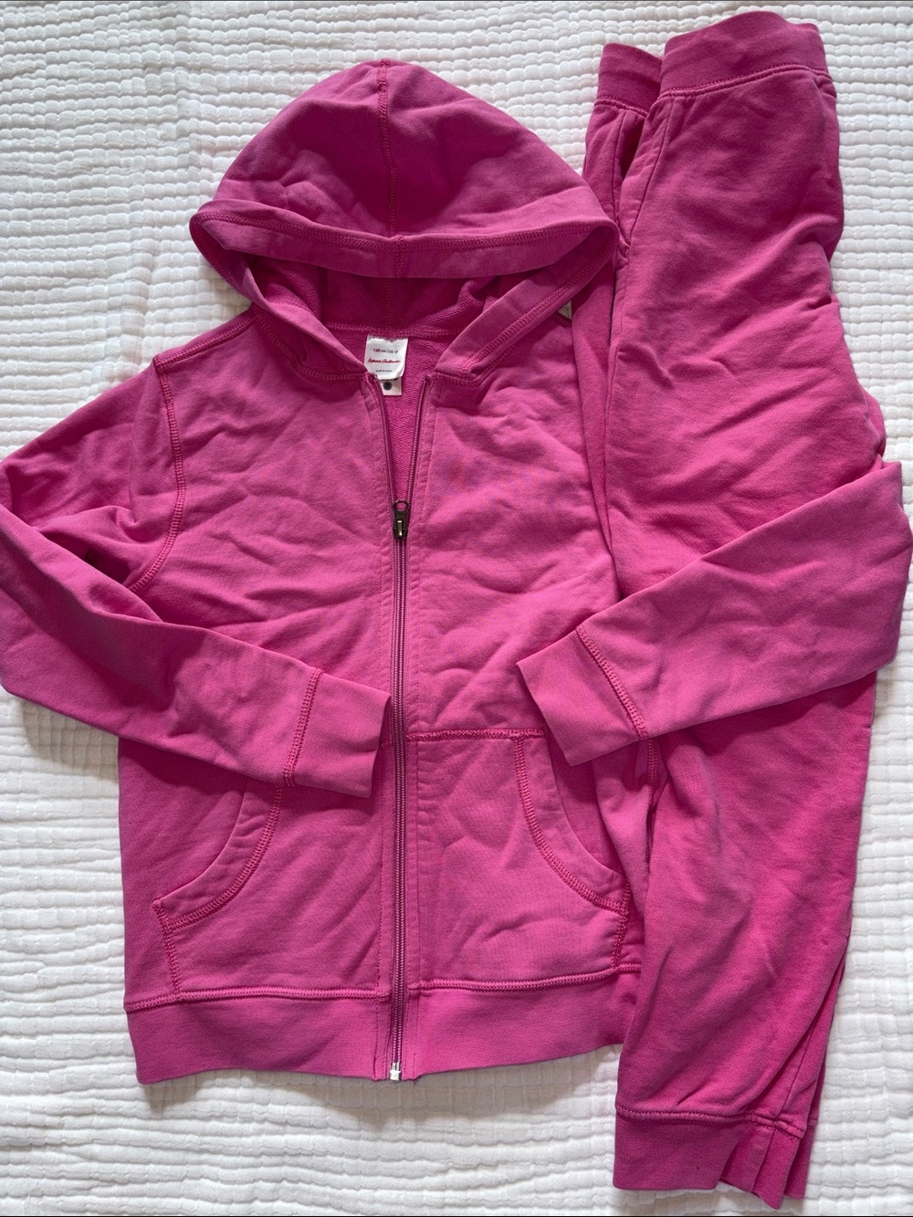Hanna Andersson size 140 (10) Pink cotton sweat hoodie and pant set